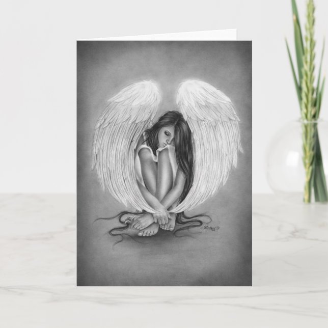 Partis trop tôt Carte de voeux Angel (Devant)