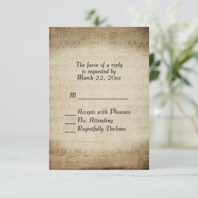 Partition ancienne RSVP (Debout devant)