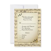 Partition ancienne RSVP avec choix de menu