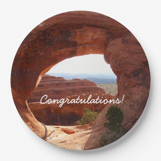 Partition Arch at Arches Nationalpark Pappteller (Vorderseite)