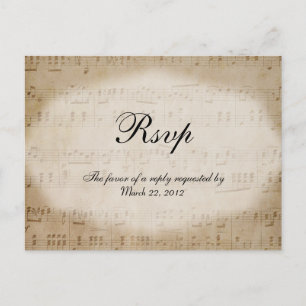 Partition Musique RSVP Diner Choix Carte Postale