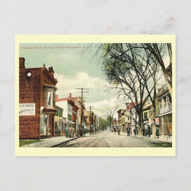 Partition St., Saugerties, New York Vintag Postkarte (Vorderseite)