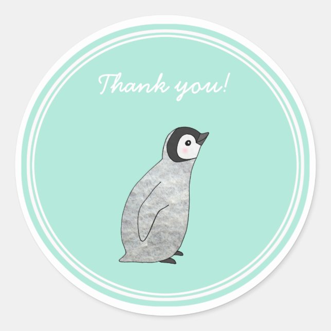 Partition Sticker Baby Penguin Merci Sticker (Devant)