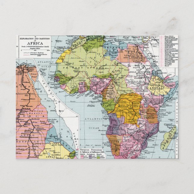 PARTITIONED AFRIKA, 1914 POSTKARTE (Vorderseite)