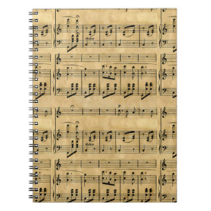Partitur-alter Pergamentpapier-Entwurf Notizblock