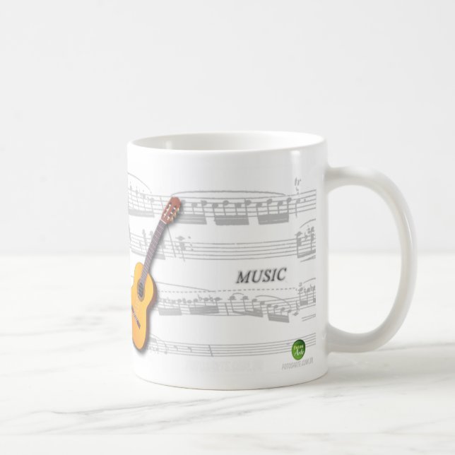 Partitur,- Gitarre -, Musikalisch Kaffeetasse (Rechts)
