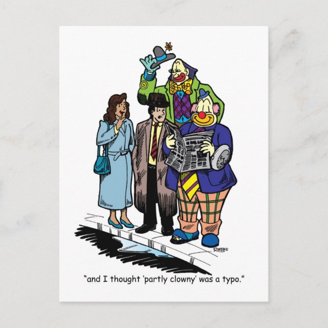 Partly Clowny Postkarte (Vorderseite)