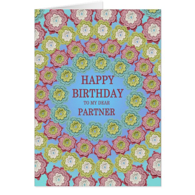 Partner Birthday Crochet Blume (Vorne)