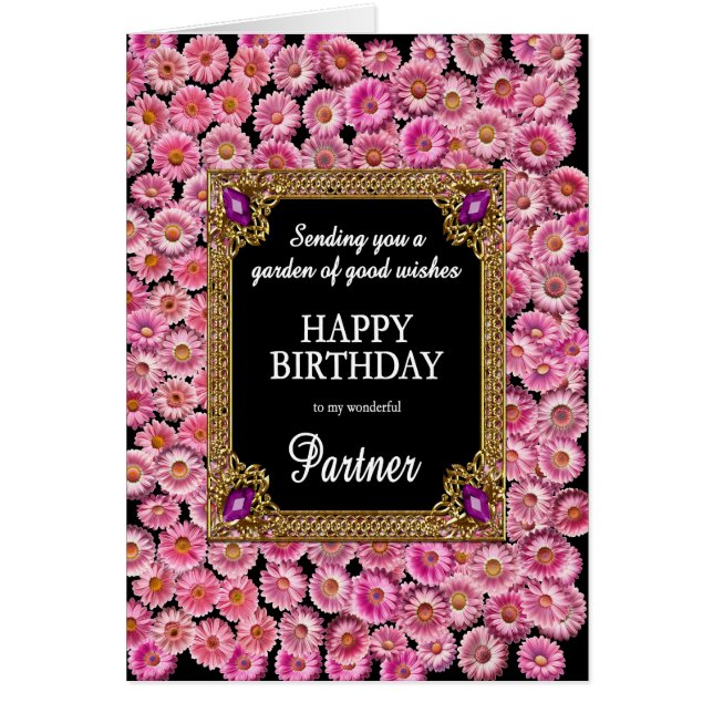 Partner Birthday Pink Daisies (Vorne)