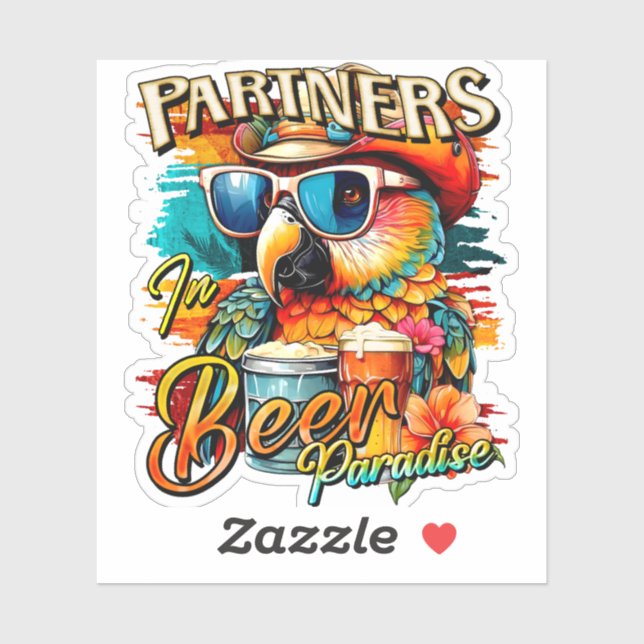 Partner des Bier Paradise Tropical Aufkleber (Blatt)