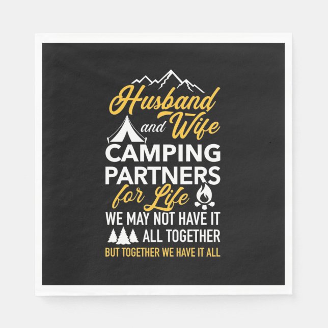 Partner für das Camping von Ehemann und Ehefrau Serviette (Vorderseite)
