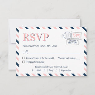 Partner für Hochzeitsflugzeuge RSVP Karte