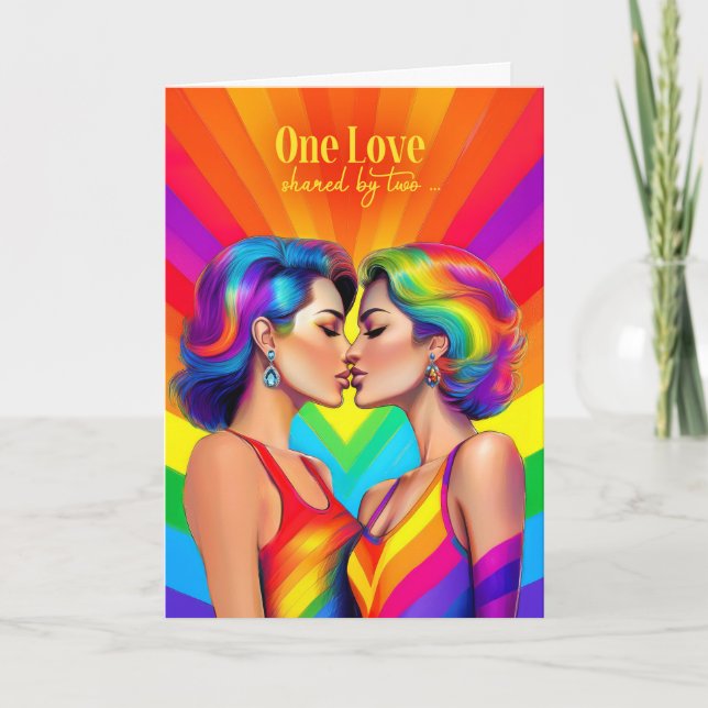 Partner Gay Anniversary Lesbian Couple Rainbow Karte (Vorderseite)