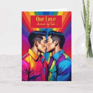 Partner Gay Anniversary Rainbow American Karte