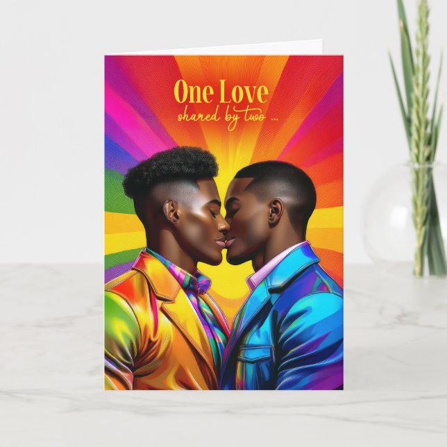 Partner Gay Anniversary Rainbow American Karte (Vorderseite)