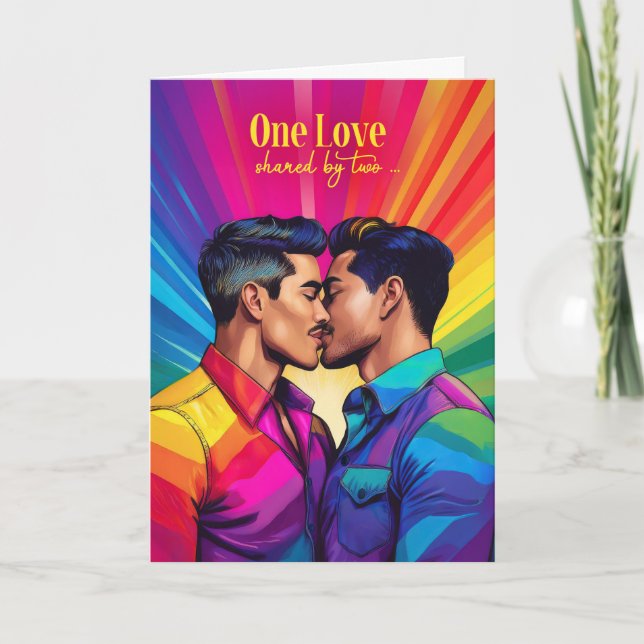 Partner Gay Anniversary Rainbow Lateinamerika Karte (Vorderseite)