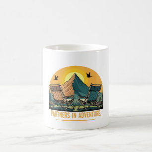 Partner im Abenteuer Retro Berg Camping Kaffeetasse