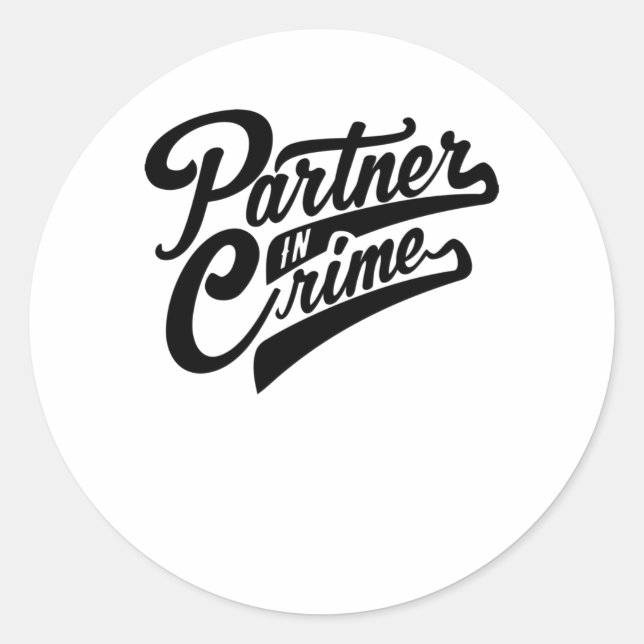 Partner in Crime Runder Aufkleber (Vorderseite)