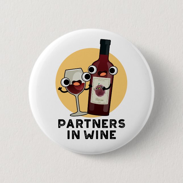 Partner in Wein Funny Drink Pub Button (Vorderseite)