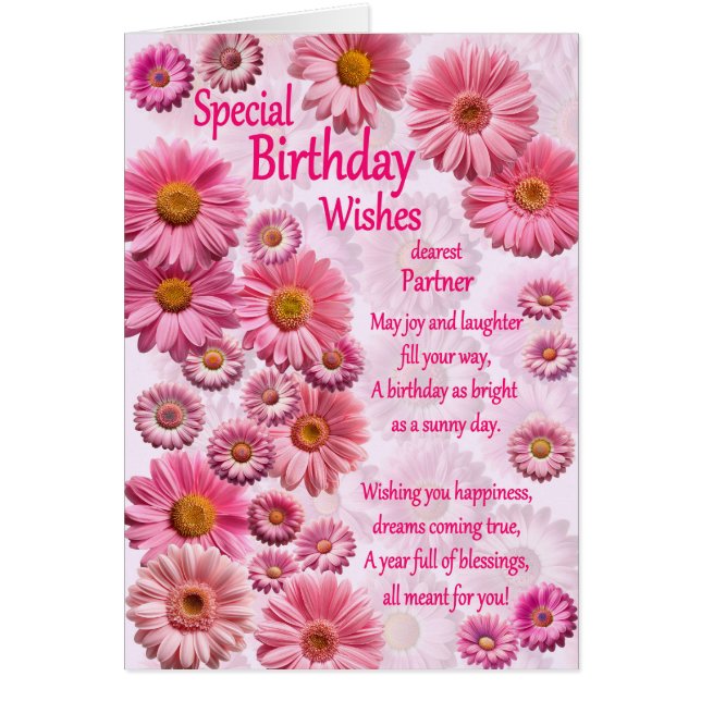 Partner Special Birthday wünscht Pink Daisies (Vorne)