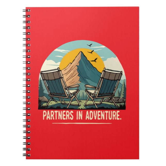 Partner von Adventure Retro Mountain Camping Desig Notizblock (Vorderseite)