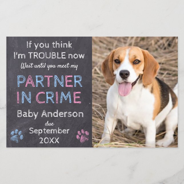 Partner von Crime Dog Pregnancy Ankündigung (Vorderseite)
