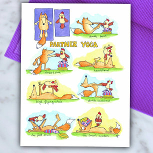 Partner-Yoga-Postkarte von Nicole Janes Postkarte