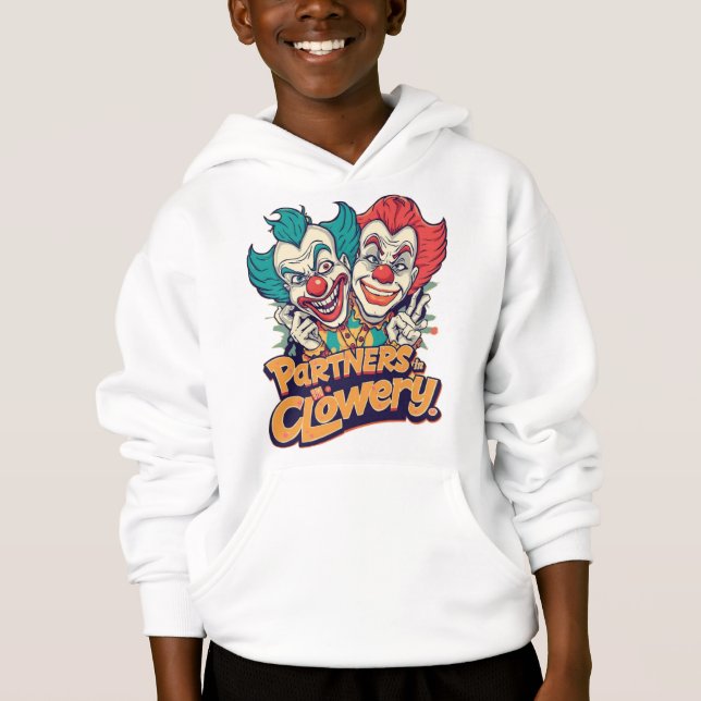 Partners in Clowery (Funny Clown Pun) Hoodie (Vorderseite)