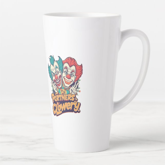 Partners in Clowery (Funny Clown Pun) Milchtasse (Rechts)