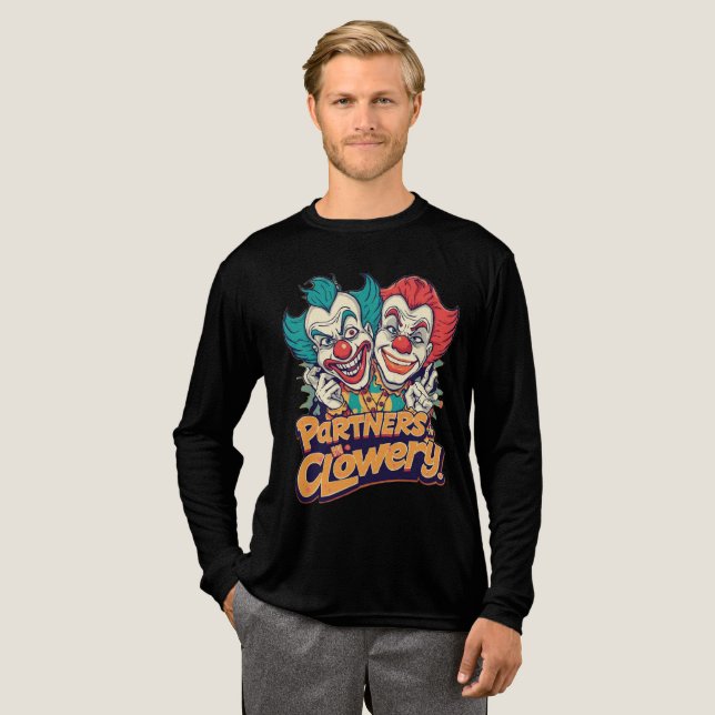 Partners in Clowery (Funny Clown Pun) Tri-Blend Shirt (Volle Vorderseite)