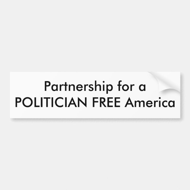Partnerschaft für einen POLITIKER GEBEN Amerika Autoaufkleber (Vorne)