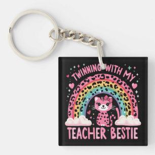 Partnerschaften mit meiner Lehrerin Bestie Rainbow Schlüsselanhänger