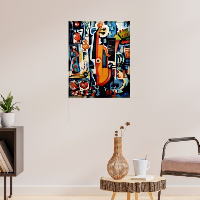 Parto de Viola Bom Menage, Cubism, Poster (Wohnzimmer 3)