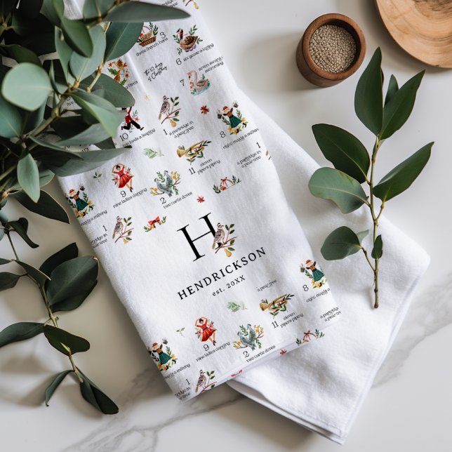 Partridge | 12 Tag der Weihnachtshandtücher Geschirrtuch (Von Creator hochgeladen)