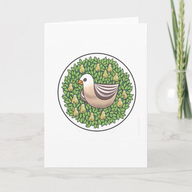 Partridge dans un arbre à poires Carte de voeux (Devant)