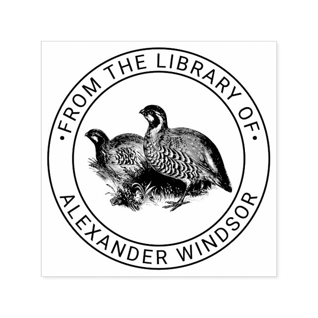 Partridge Game Bird Zeichnend Bibliotheksname Permastempel (Design)