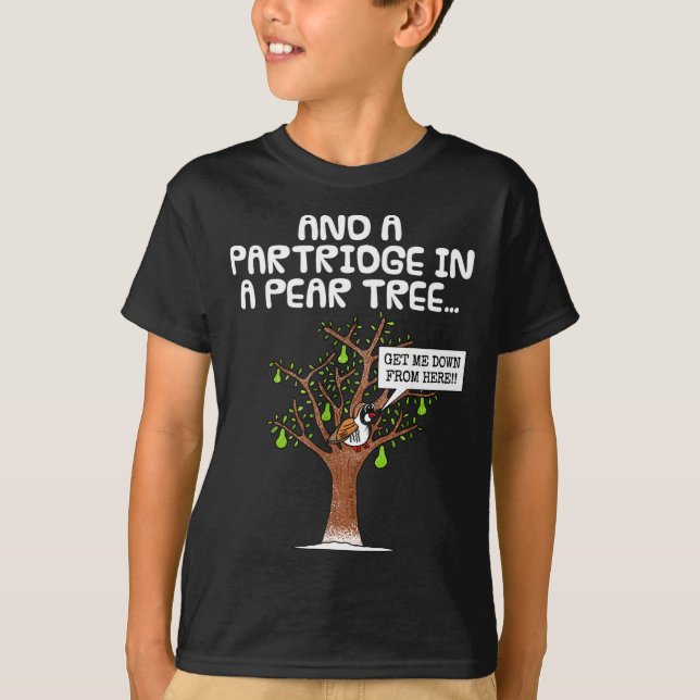 Partridge In A Pear Tree, Christmas Carol Singing  T-Shirt (Vorderseite)
