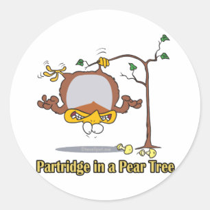 Partridge in Birne 1. Tag Weihnachten Runder Aufkleber
