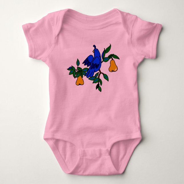 Partridge in einem Birnbaum-Shirt Baby Strampler (Vorderseite)