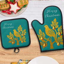 Partridge in einem Birnenbaum Aquamarin Gold Frohe