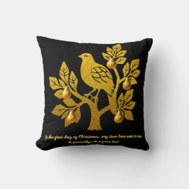 Partridge in einem Birnenbaum Chic Black Gold Weih Kissen
