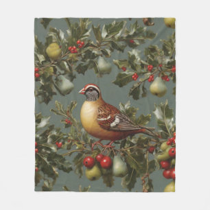 Partridge in einem Birnenbaum Fleecedecke