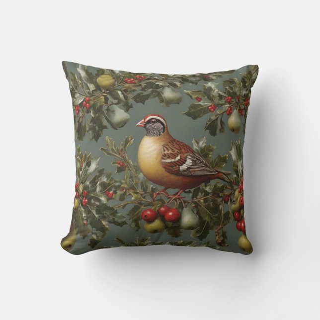 Partridge in einem Birnenbaum Kissen (Vorderseite)