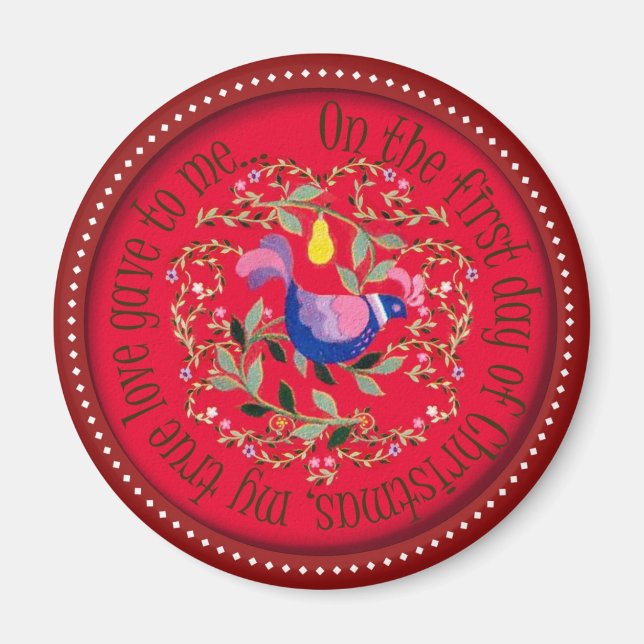 Partridge in einem Birnenbaum Magnet (Vorne)