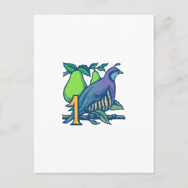 Partridge in einem Birnenbaum Postkarte (Vorderseite)