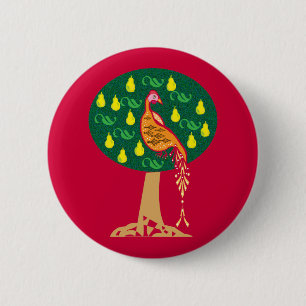 Partridge in einem Birnenbaum Weihnachtslied Button