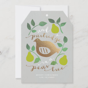 Partridge in einer Birnbaum-Weihnachtskarte Feiertagskarte