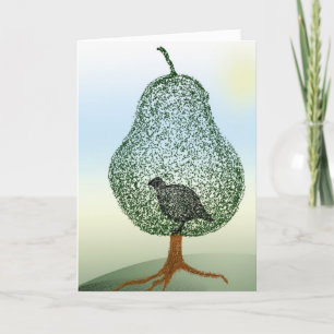 Partridge Pear Tree Funny Christmas Holidays Feiertagskarte