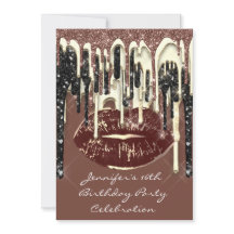 Party 16. Lips Kiss Brown Chocolate Glitzer Tropfe