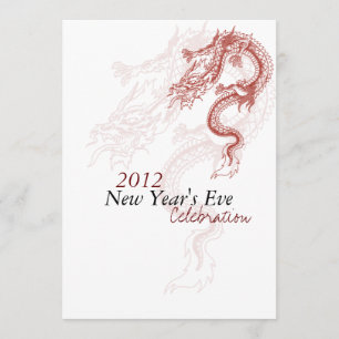 Party 2012 des Drache-Sylvesterabends Invitaitions Einladung
